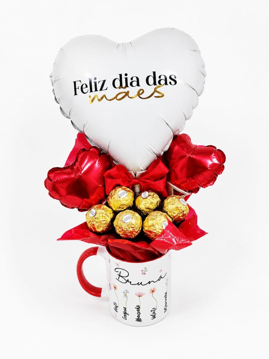 Buquê na caneca Ferrero Rocher