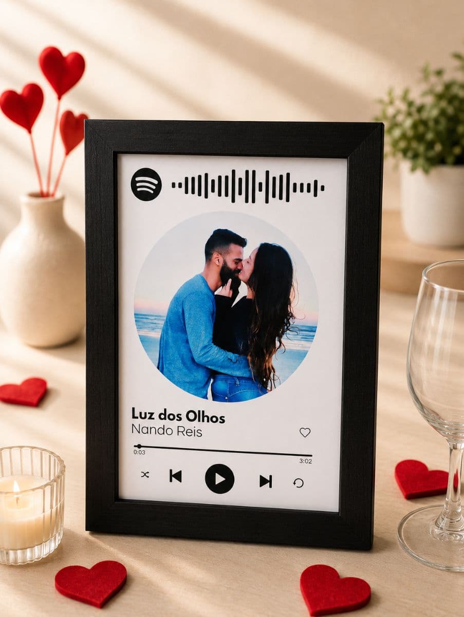 Quadro Spotify dia dos namorados